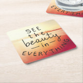 Dessous-de-verre Carré En Papier Voyez la beauté dans tout (Incliné)
