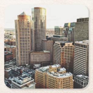 Dessous-de-verre Carré En Papier Vue de Boston