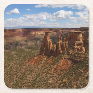 Dessous-de-verre Carré En Papier Vue depuis le sentier Canyon Rim à Colorado Monume
