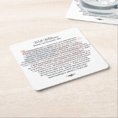 Dessous-de-verre Carré En Papier Walt Whitman poésie élégant (Incliné)