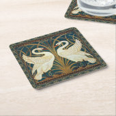 Dessous-de-verre Carré En Papier Walter Crane Swan (Incliné)