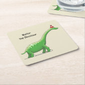 Dessous-de-verre Carré En Papier Walter le Dinosaur (Incliné)