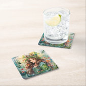 Dessous-de-verre Carré En Papier Watercolour Forest Princess (En situation)