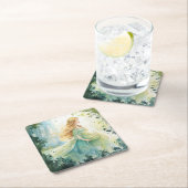 Dessous-de-verre Carré En Papier Watercolour Forest Princess (En situation)