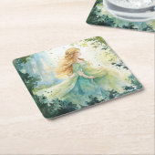 Dessous-de-verre Carré En Papier Watercolour Forest Princess (Incliné)