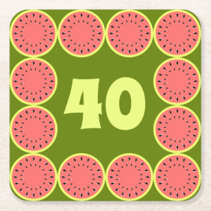 Dessous-de-verre Carré En Papier Watermelon rose Multi Age 40