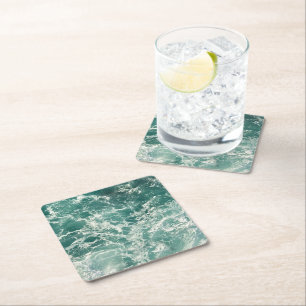 Dessous-de-verre Carré En Papier Waves Blue Green