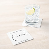 Dessous-de-verre Carré En Papier Wedding shower de script moderne (En situation)