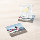 Dessous-de-verre Carré En Papier West Quoddy Head Lighthouse (En situation)