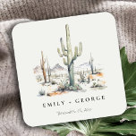 Dessous-de-verre Carré En Papier Western Boho Cactus Mariage du paysage du désert<br><div class="desc">Si vous avez besoin d'une personnalisation supplémentaire,  n'hésitez pas à m'envoyer un message sur yellowfebstudio@gmail.com .</div>