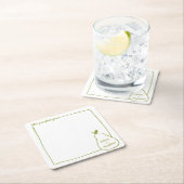Dessous-de-verre Carré En Papier Whimsical & Chic Personnalisé Funny Pear Mariage (En situation)