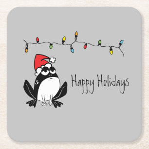Dessous-de-verre Carré En Papier Whimsical Christmas Frog