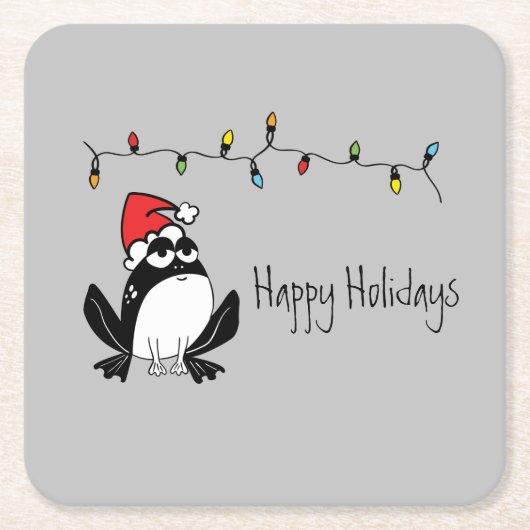 Dessous-de-verre Carré En Papier Whimsical Christmas Frog (Devant)