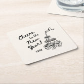 Dessous-de-verre Carré En Papier Whimsical Disco Ball New Year's Eve Party (Incliné)