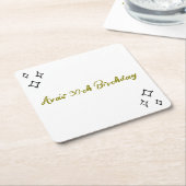 Dessous-de-verre Carré En Papier Whimsical Tini Bit Anniversaire (Incliné)