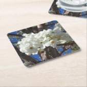 Dessous-de-verre Carré En Papier White Blossoms II (Incliné)