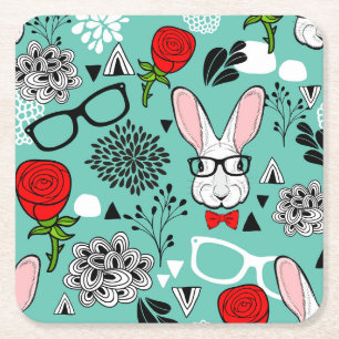 Dessous-de-verre Carré En Papier White rabbit (homonymie)