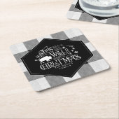 Dessous-de-verre Carré En Papier Wild Wonderful Christmas Black Buffalo Plaid ID604 (Incliné)