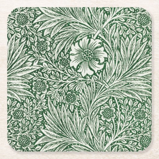 Dessous-de-verre Carré En Papier william morris marigold fleurs vertes (Devant)