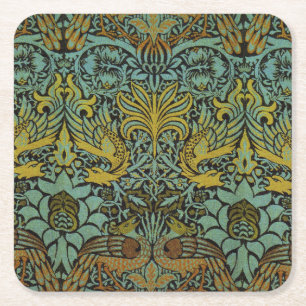 Dessous-de-verre Carré En Papier William Morris Peacock Dragon Fond d'écran
