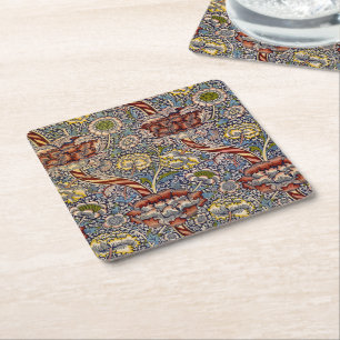 Dessous-de-verre Carré En Papier William Morris Wandle Bleu Nuit Floral Art