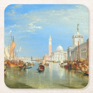 Dessous-de-verre Carré En Papier William Turner - Venise, le Dogana et San Giorgio