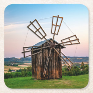 Dessous-de-verre Carré En Papier Windmill Outhouse