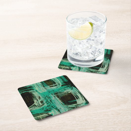 Dessous-de-verre Carré En Papier Windows bleu vert I (En situation)