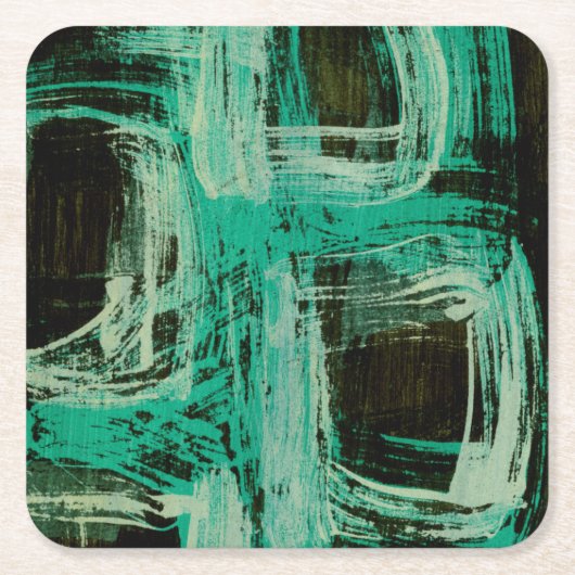 Dessous-de-verre Carré En Papier Windows bleu vert I (Devant)