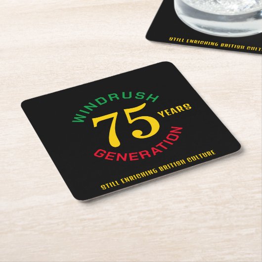 Dessous-de-verre Carré En Papier Windrush 75e anniversaire (Incliné)
