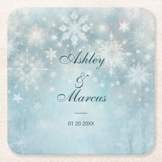 Dessous-de-verre Carré En Papier Winter Wonderland Snowflake (Devant)