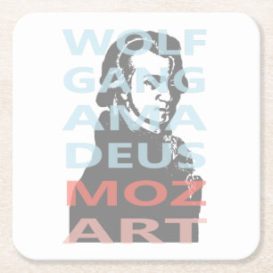 Dessous-de-verre Carré En Papier Wolfgang Amadeus Mozart