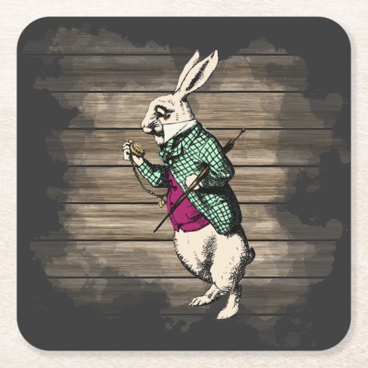 Dessous-de-verre Carré En Papier Wonderland White Rabbit Mint (Devant)