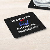 Dessous-de-verre Carré En Papier World's 2nd Best Physical Therapist (Incliné)