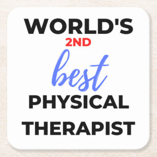 Dessous-de-verre Carré En Papier World's 2nd Best Physical Therapist 2