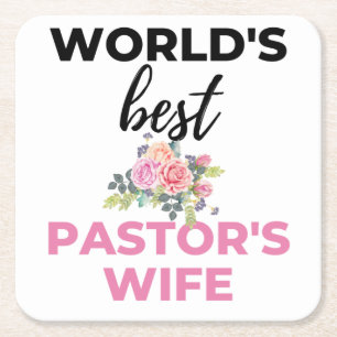 Dessous-de-verre Carré En Papier World's Best Pastor's Wife bl