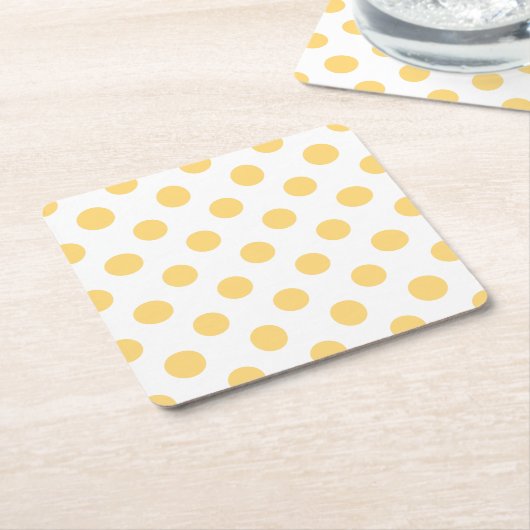 Dessous-de-verre Carré En Papier Yellow polkadots (Incliné)