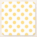 Dessous-de-verre Carré En Papier Yellow polkadots<br><div class="desc">Yellow polkadots on white background</div>