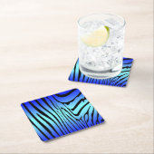 Dessous-de-verre Carré En Papier Zesty Zebra Blue (En situation)