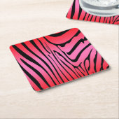 Dessous-de-verre Carré En Papier Zesty Zebra Red (Incliné)