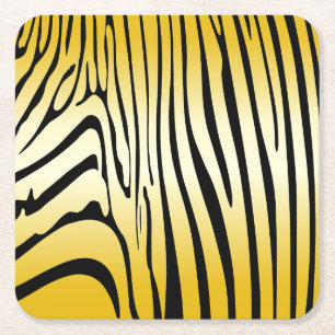 Dessous-de-verre Carré En Papier Zesty Zebra Yellow