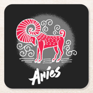 Dessous-de-verre Carré En Papier Zodiac Aries