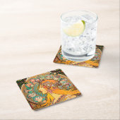 Dessous-de-verre Carré En Papier Zodiac, Mucha (En situation)