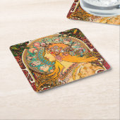 Dessous-de-verre Carré En Papier Zodiac, Mucha (Incliné)