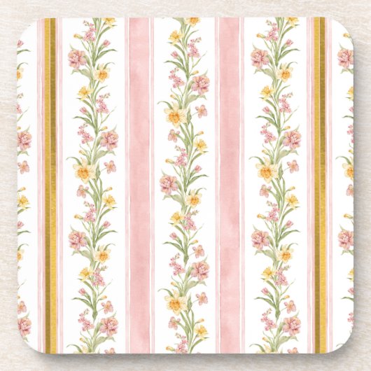 Dessous de verre Carré en plastique dur en or rose (Devant)