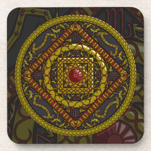 Dessous de verre carré mandala Scorpion