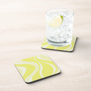 Dessous de verre carré Vagues Jaunes