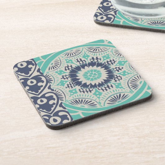 Dessous-de-verre Carreau bleu Batik III (Côté gauche)