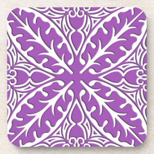 Dessous-de-verre Carreaux marocains - violet et blanc (Devant)