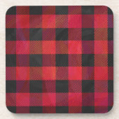 Dessous-de-verre Carreaux Rouge et Noir (Devant)